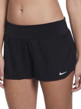 Nike Black Swim Running Shorts with White Swoosh Size XXL  NWT